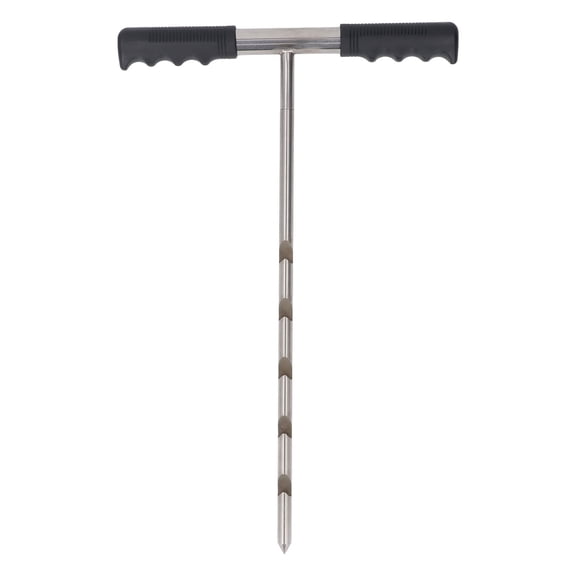 Suodoka Heavy Duty Stainless Steel Soil Sample Probe Tool with T-Handle, Adjustable 17 to 48 Inches (43.2 to 121.9 cm) Combined Core Sampling Rod Kit for Lawn Care, Farming, and Agriculture