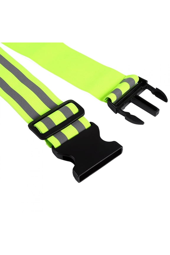 High Visibility Reflective Running Belt Adjustable Elastic Safety Gear For Night Cycling Hiking Walking Breathable Lightweight Sports Reflector Waistband Green (48 inches / 122 cm)