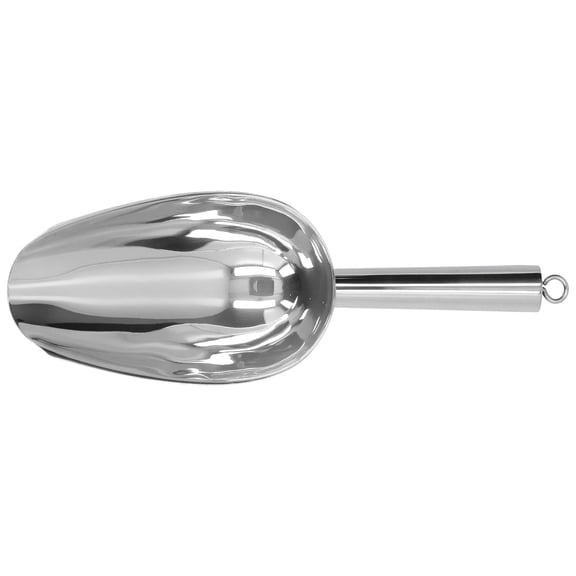 Suodoka Ice Scooper Stainless Steel Kitchen Scoop, 9.8 inches / 25 cm, U Shaped Metal Ice Bucket Scoop for Home and Restaurant
