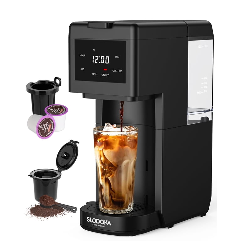 Suodoka Iced and Hot Single Serve K-Pod Coffee Maker, 6-14 oz Brew