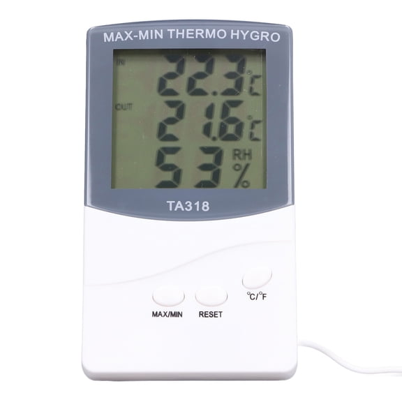 Suodoka Indoor Outdoor Digital Thermometer Large Screen Display Temperature Humidity Meter With External Probe For Home Garden Patio Weather Monitoring System Energy Efficient Tool (1 Count)
