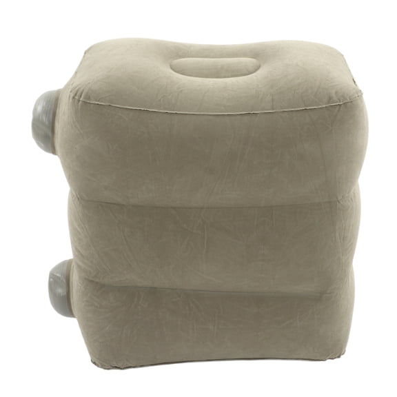 Suodoka Inflatable Foot Rest Pillow for Travel, PVC Flocking Footrest Cushion for Airplane & Car, Dark Gray
