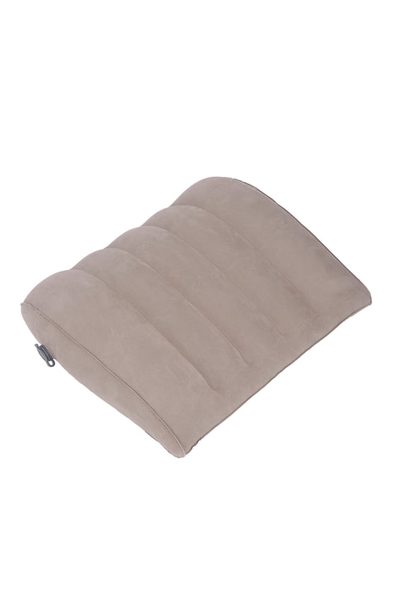 Inflatable Lumbar Support Pillow Portable Foldable Back Cushion For Car Office Travel Air Flights Outdoor Camping Soft Flocking PVC Space Saving Ergonomic Backrest Gray (5.9 inches / 15.0 cm)