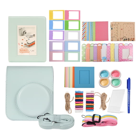 Suodoka Instant Camera Accessories Bundle Kit Replacement for Fujifilm Instax Mini 12 with Green Protective Case, Album, Photo Frames, Stickers, and Pen. Compact Size: 9.84 inches / 25 cm[cite: 1]
