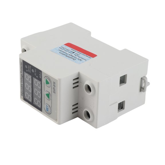 Suodoka Intelligent Single Phase Adjustable Over Under Voltage Current Protector Circuit Breaker 230VAC 40A DIN Rail Mount for Home Electrical Equipment Safety Protection