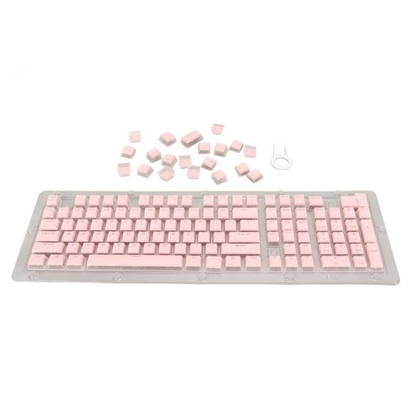 Suodoka Keyboard Keycaps 130 Keys ABS Pudding Two-Color Translucent Injection Molding OEM Height Ergonomic DIY Mechanical Keyboard Keycap Set Pink (15.00 inches / 38.1 cm)