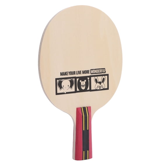 Suodoka Kids Table Tennis Paddle 5-Ply Wood Baseboard Red Penhold Short Handle Racket (10.63 inches / 27 cm)