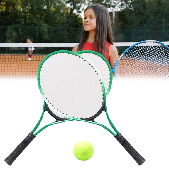 Suodoka Kids Tennis Racket Set with Trainer Base and Ball Lightweight Aluminum Beginner Training Racquets for Children Junior Practice Equipment (22.8 inches / 58 cm) - Blue