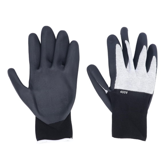 Suodoka L-Size Insulated Electrician Gloves 400V Flame Retardant Rubber, NonSlip Textured Palm, Shock Protection, Touchscreen Friendly, 1 Pair