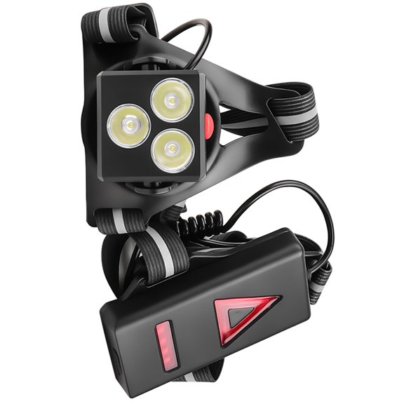 Suodoka LED Chest Front Multi-Lamp Red Warning USB Rechargeable Night Running Light Triangle Reflective Strap Back Backpack Light Adjustable Angle 3 Lamp, 4.7 inches / 11.9 cm