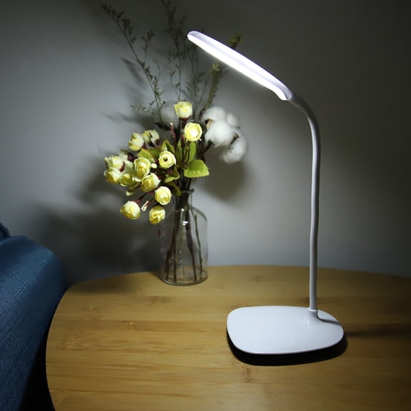 Suodoka LED Desk Lamp Dimmable Touch Control Eye-Caring Reading Light with 360 Flexible Gooseneck USB Charging Port Rechargeable Portable Night Bedside Table Lamp for Study Working Office 9.06 Inches
