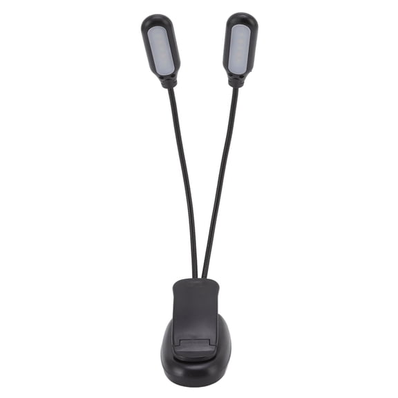 Suodoka LED Desk Lamp Double Headed USB Rechargeable Clip Table Lamp for Dormitory Reading Piano Music Score Black 9.8 inches / 25 cm