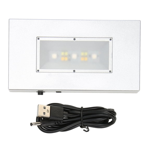 Suodoka LED Light Stand Base USB Powered Multi Lighting Modes Rectangular Display Base for Crystal Silver