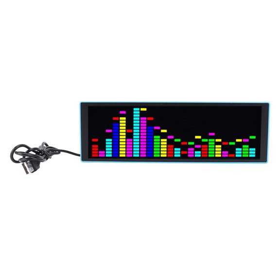 Suodoka LED Music Spectrum Display, RGB Voice Controlled Rhythm Atmosphere Light & Electronic Clock, Colorful 16x24 LED Matrix Music Rhythm Lamp with Blue Shell, 10.63 in / 27.00 cm