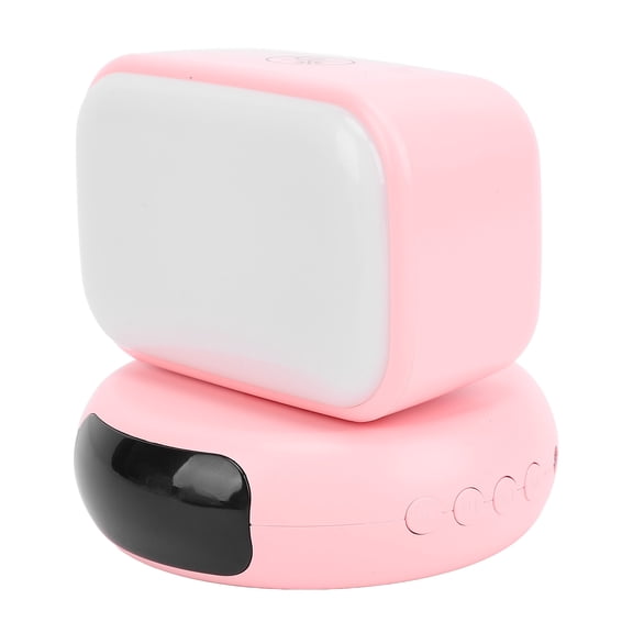 Suodoka LED Night Light Bluetooth Speaker Alarm Clock Music Player 3 Level Brightness Adjustable Bedside Lamp 270 Degree Rotatable Gift Idea for Girls Boys Pink (10 inches / 25.4 cm)