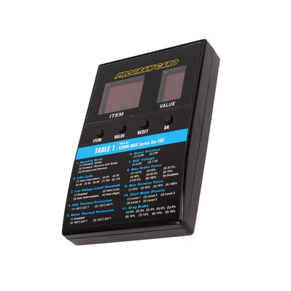 Suodoka LED Program Card Box Brushless Universal ESC Programming Card for RC Boat Car Accessories Plastic Electronic Components Black 4.8V-8.4V Input High Quality Speed Control
