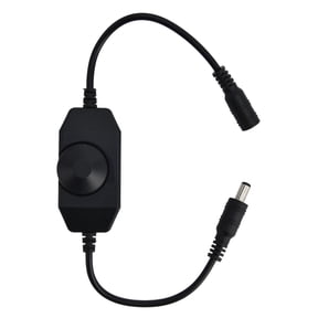 Suodoka LED Strip Lights Dimmer Switch 12V-24V Monotone Light Rotary Dimming Knob Controller for 3528/5050 LED Rope Light, Panel Lights, Table Lamps with Stepless Dimming, Black, 14.6 inches / 37 cm