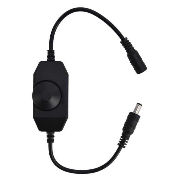 Suodoka LED Strip Lights Dimmer Switch 12V-24V Monotone Light Rotary Dimming Knob Controller for 3528/5050 LED Rope Light, Panel Lights, Table Lamps with Stepless Dimming, Black, 14.6 inches / 37 cm