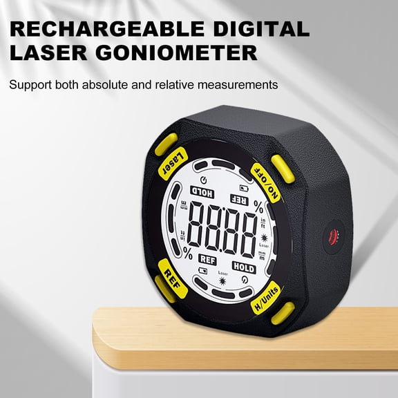 Suodoka Laser Goniometer Rechargeable Digital Inclinometer Angle Gauge with Absolute & Relative Measurement Data Hold Built-in Battery