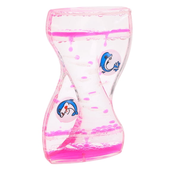 Suodoka Liquid Motion Bubbler Timer Multifunctional Acrylic Stylish Look Sensory Toy Relaxing Desk Decor Dolphin Style 5.5 inches 14 cm Visual Timer for Kids Adults Stress Relief Fidget Toy