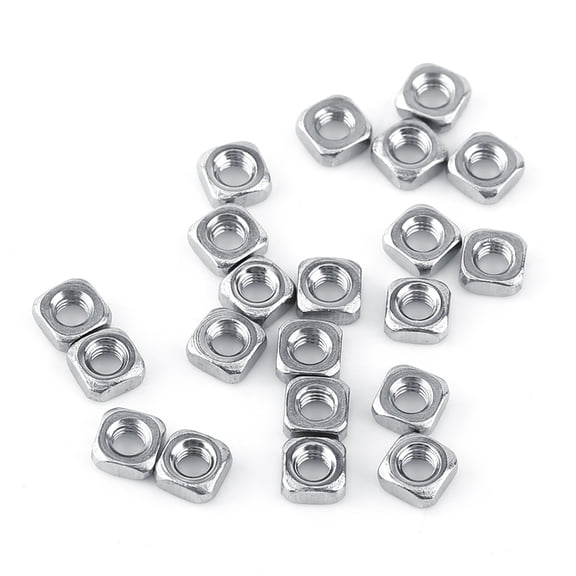 Suodoka M3 Metric 304 Stainless Steel Square Nuts, DIN557 Four-Sided Fastener Hardware Nut for Tight Spaces and Blind Spots, Rust and Corrosion Resistant Machine Screw Nuts, 100 Pieces Per Pack