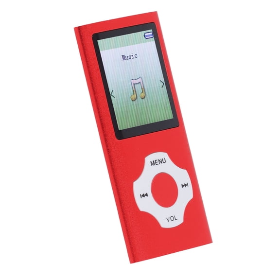 Suodoka MP3 MP4 Music Player with 64GB Memory Card Support 128GB 1.8inch Digital Display E Book Reader Speaker HiFi Voice MP3 Player Red