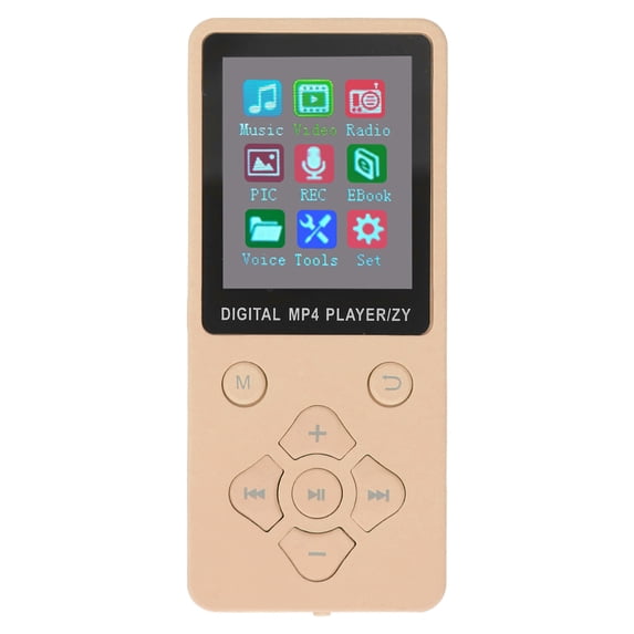 Suodoka MP3 MP4 Player Bluetooth 5.0 Super Thin 1.8 Inch Color Screen HiFi Music Video Digital Audio Player 128GB Expandable Memory Portable Media Player Voice Recorder E-Book Support Gold