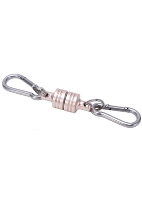 MagConnect 2KG Magnetic Release Detachable Pull Apart Keychain Secure Key Attachment to Bag Easy Access to Keys Silver Pink (0.63 inches / 1.6 cm)