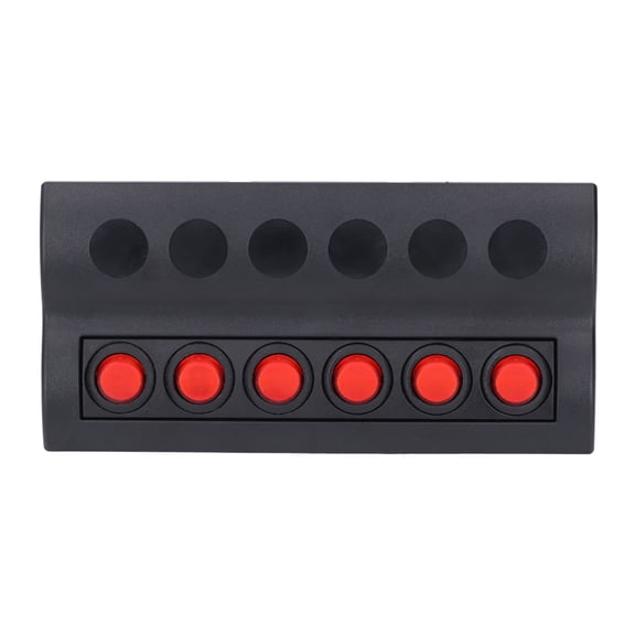Suodoka Marine Switch Panel 6 Gang Waterproof Pre Wired with Overload Protector ON OFF for RV Boat DC12V (10.24 inches / 26.0 cm) Black[cite: 1]