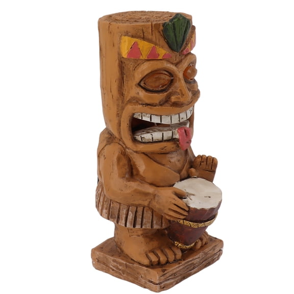 Suodoka Mayan Totem Statue Solar Walkway Light, Stylish Heat Resistant Resin Outdoor Decor for Garden Lawns, Warm Light, 7.87 inches / 20 cm