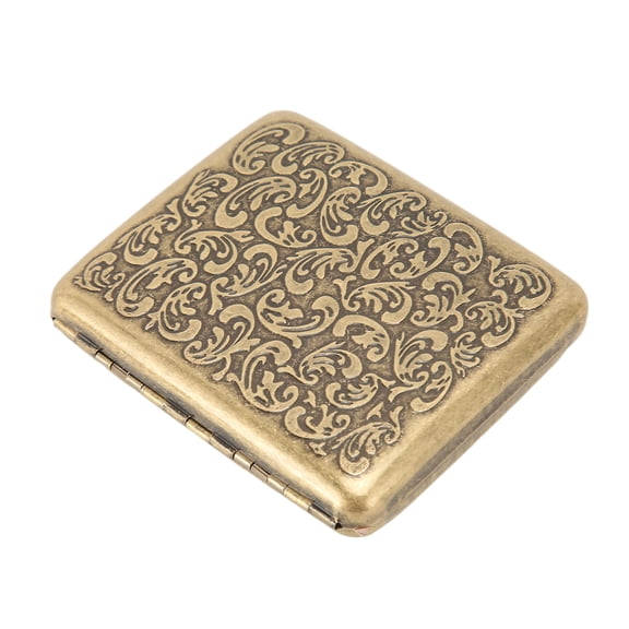 Suodoka Metal Cigarette Case 20 Capacity Spring Clip Open Portable Compact Vintage Cigarette Holder Box for Outdoor, Silver