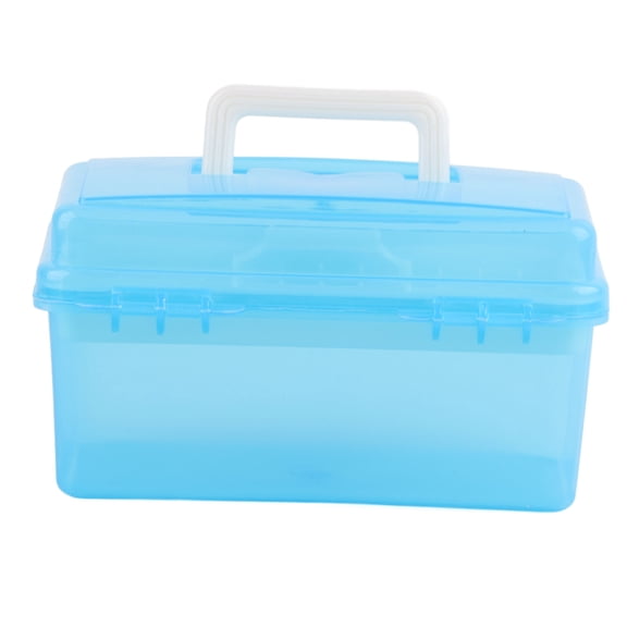 Suodoka Mini 8 Inches / 20 cm 2 Layer Tool Box Portable Household Electrician Hardware Tools Storage Plastic Organizer Black