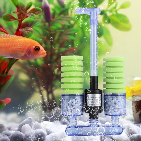 Suodoka Mini Aquarium Fish Tank Sponge Filter with Submersible Water Pump, XY-2902, 7.08 inches / 18 cm