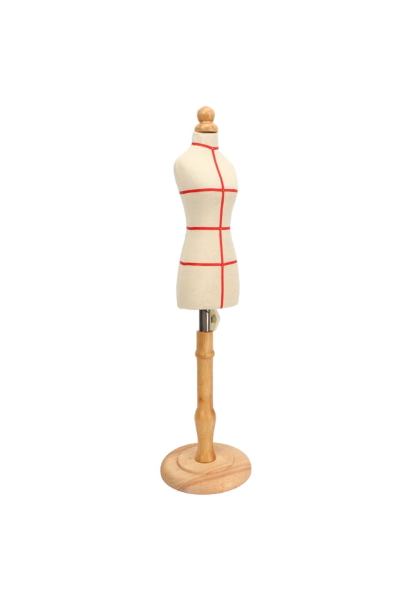 Mini Doll Model Dress Form Professional Tailor Female Adjustable Canvas Mannequin Display with Sturdy Wooden Base for Flexible Sewing, Draping, and Precision Pattern Making Projects