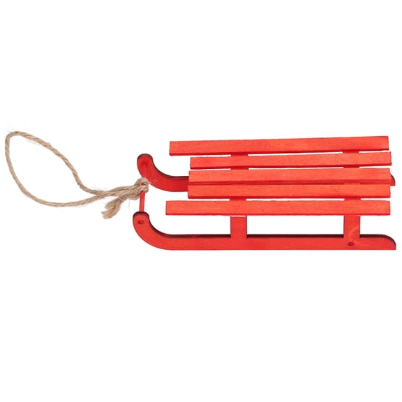Suodoka Miniature Sleigh Lifelike Decorative Ornament Wooden Sled Model for Dollhouse Photo Prop Desktop Red [cite: 11] Scene Accessory 1:12 Scale Toys