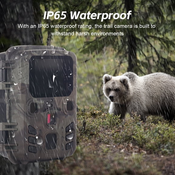 Suodoka Motion Activated Night Vision Trail Camera 0.3S Trigger Speed Waterproof Wildlife Hunting Camera, 1080p HDTV Video Resolution, Built-In Flash, 16 Megapixels Photo, Perfect for Outdoor Scouts