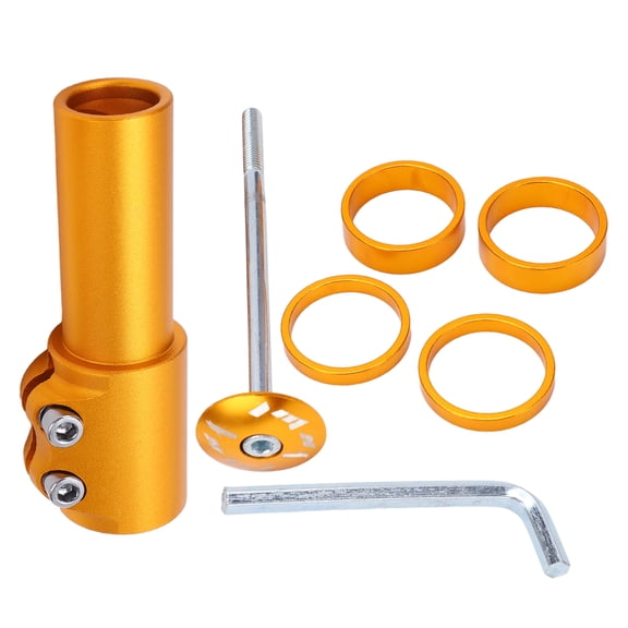 Suodoka Mountain Bike Stem Riser Extension Aluminum Alloy Bicycle Front Fork Tubes Extender for Mountain Road Bicycle Yellow