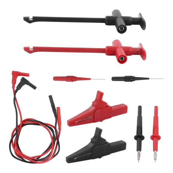Suodoka Multimeter Test Leads Kit Crocodile Clip Banana Plug Probe for Electronic Repair JT80011 30VAC-60VDC 19A Max Heavy Duty Testing Cables and Clips Set