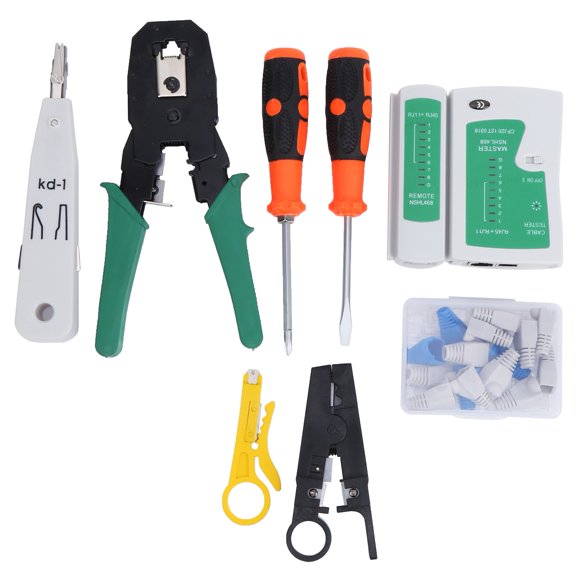 Suodoka Network Cable Repair Maintenance Tool Kit Set Portable Wiring Tester ABS Accessories 39 Pieces YG-P109 Comprehensive Network Wiring Tool Set for Cable Detection Installation Professional Use