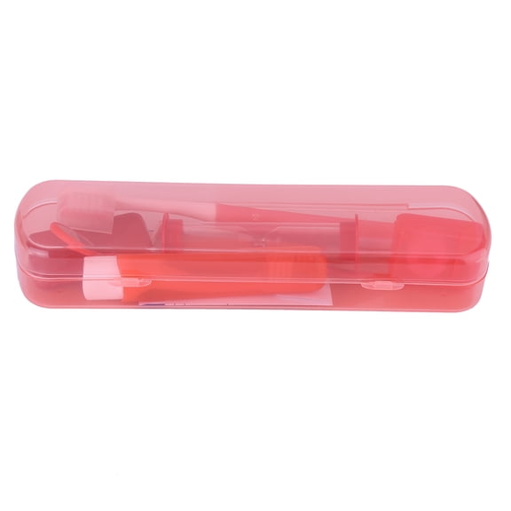 Suodoka Orthodontic Care Kit 8-Piece Set with Toothbrush, Interdental Brush, Dental Floss, Mirror, Wax, and Timer for Braces Cleaning and Oral Care - Red (8.27 inches / 21 cm)