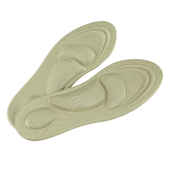 Suodoka Orthotic Arch Support Memory Foam Shoe Insoles for Flat Feet, Breathable Shock Absorbing Footwear Inserts for Sports Work and Hiking, Gold for Women, Size 10 inches / 25.4 cm
