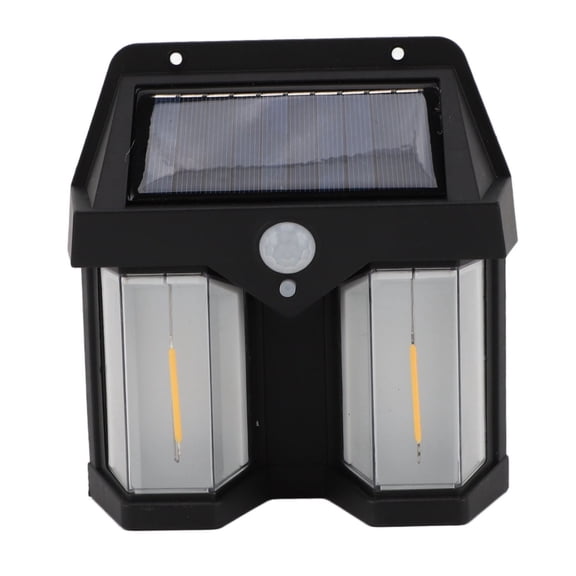 Suodoka Outdoor Wall Lamp Square 2 Lamps Motion Sensing 3 Modes Solar Powered Waterproof Wall Mounted Garden Light for Home Porches Corridors (5.9 inches / 15 cm)