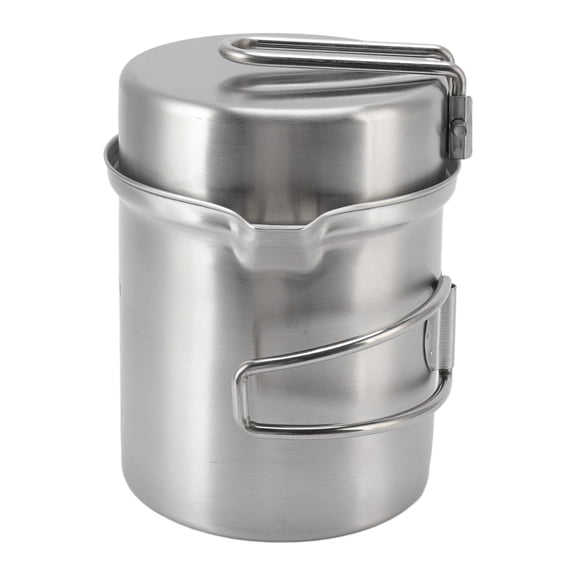 Suodoka Outdoor Wood Stove Cooking Pot Set Stainless Steel Portable Windproof Cookware For Hiking And Backpacking Silver
