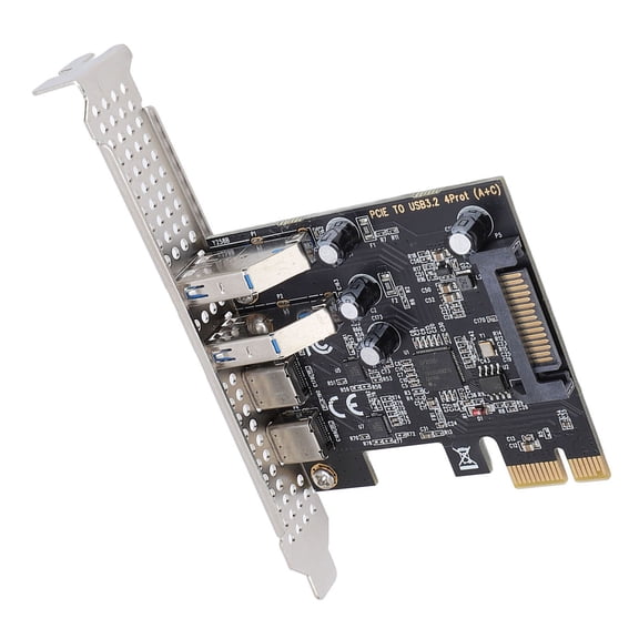 Suodoka PCIE to USB and Type C Expansion Card 5Gbps Serial ATA Interface Support X1 X4 X8 X16 Stable Power Delivery for Desktop PC High Speed Transfer Reliable Performance Adapter 6.69 inches