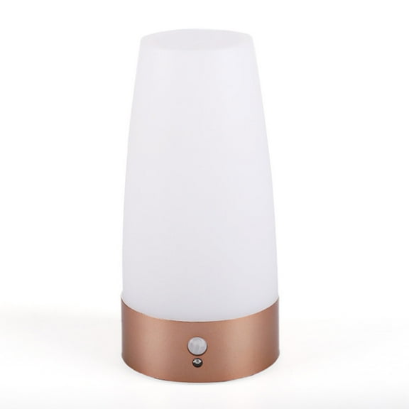 Suodoka PIR Motion Sensor LED Night Light, Battery Powered Bedside Desk Lamp for Bedroom, 60 Lumens, Soft White, Circle Shape