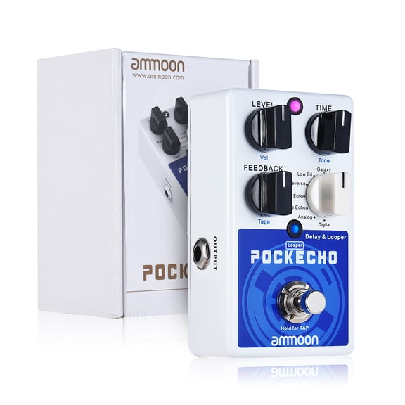 Suodoka POCKECHO Delay & Looper Guitar Effect Pedal with 8 Delay Effects, Max 300s Loop Time, Tap Tempo Function, and True Bypass for Electric Guitar