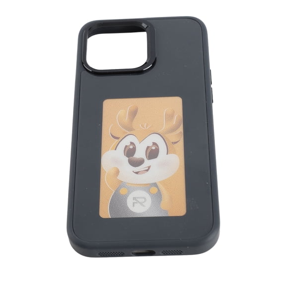 Suodoka Photo Projection Phone Case for Apple iPhone 14 Pro Max, NFC DIY Ink Screen Smart Display, Wireless Picture Transfer, Shockproof TPU Soft Shell Back Cover, 3.52 inches Display, Black