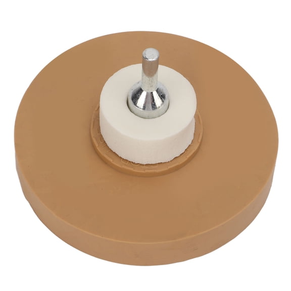 Suodoka Pneumatic Rubber Eraser Wheel Car Paint Decal Remover Tool Set Kit, High-Efficiency Adhesive Sticker Pinstripe Removal Tool with Thread Bit Adapter and Rubber Ring, 4 in / 10.16 cm, Brown