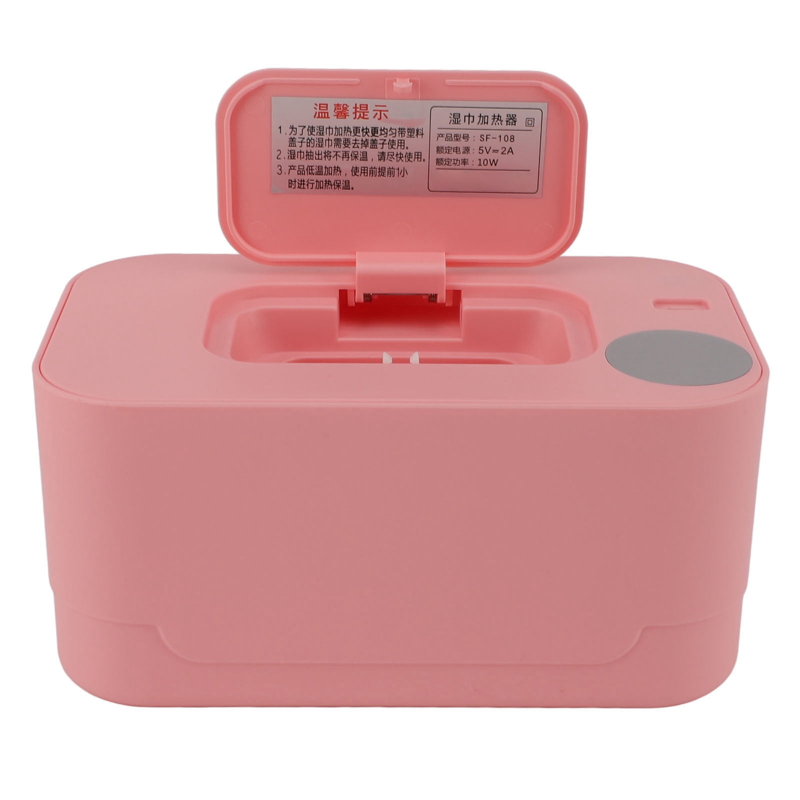 Suodoka Portable Baby Wipe Warmer Pink Constant Temperature Moist Wipe Dispenser Compact Travel Case for Vehicle Home Use (7.87 in / 20.0 cm)