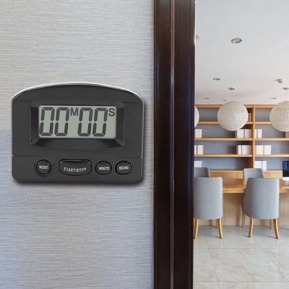 Suodoka Portable Digital Clock Countdown Timer Large LCD Display Kitchen Use Magnetic Backing (Black) 3.2 inches / 8.1 cm